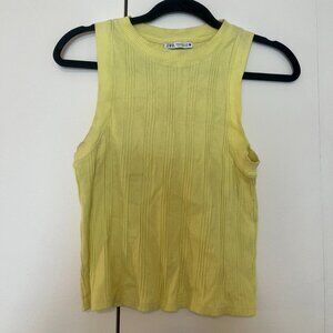 ZARA | Ribbed Yellow Tank Top | Sz M